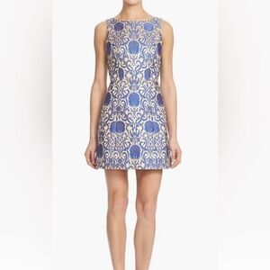 Alice + Olivia Carrie Metallic Floral Jacquard Dress